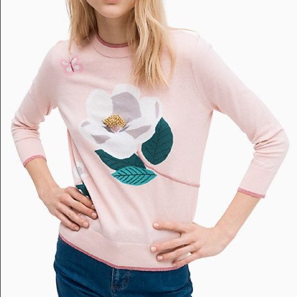 Kate Spade RARE magnolia flower swamp sweater nwt - Picture 1 of 7